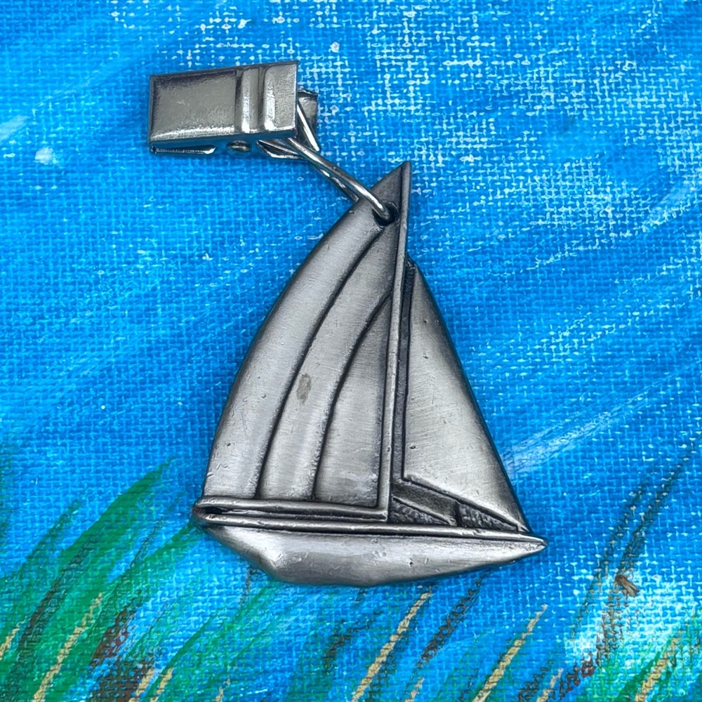 Vintage Sailboat Keychain/Lanyard Clip!